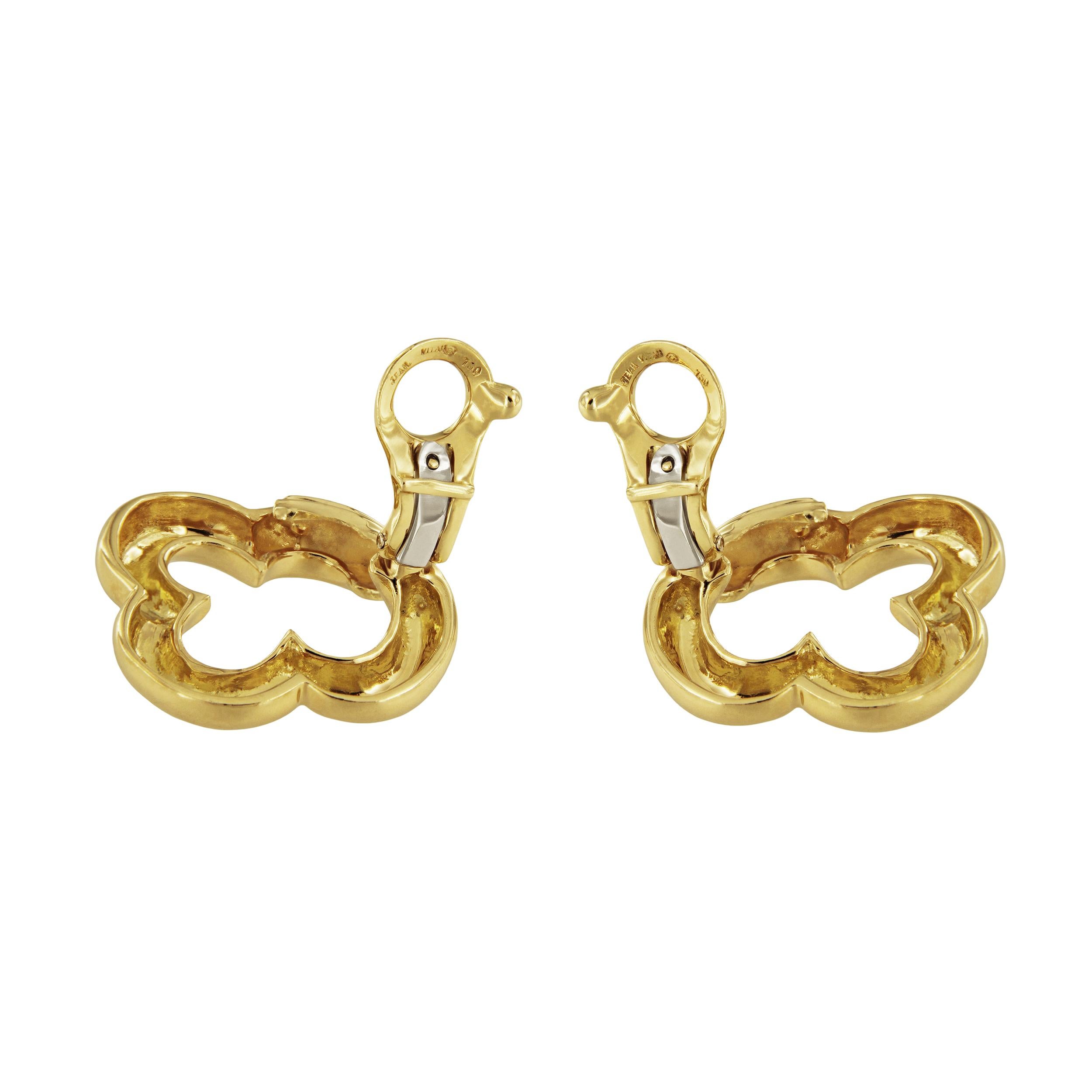 18k gold clover earrings