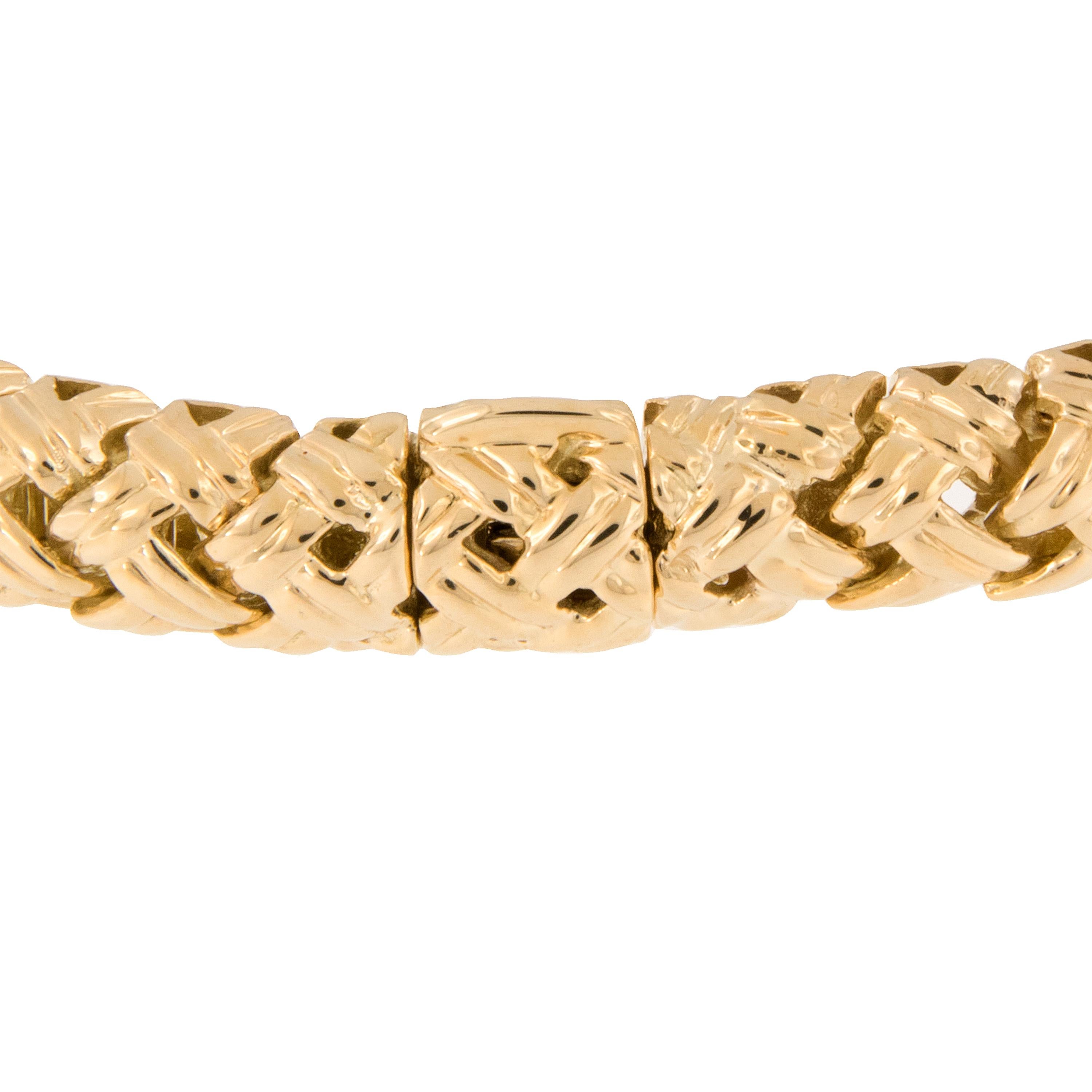 Jean Vitau 18 Karat Gold Vannerie Flexible Bracelet In New Condition In Troy, MI