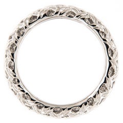 Jean Vitau 18 Karat Weißgold Korbgeflecht-Band-Ring