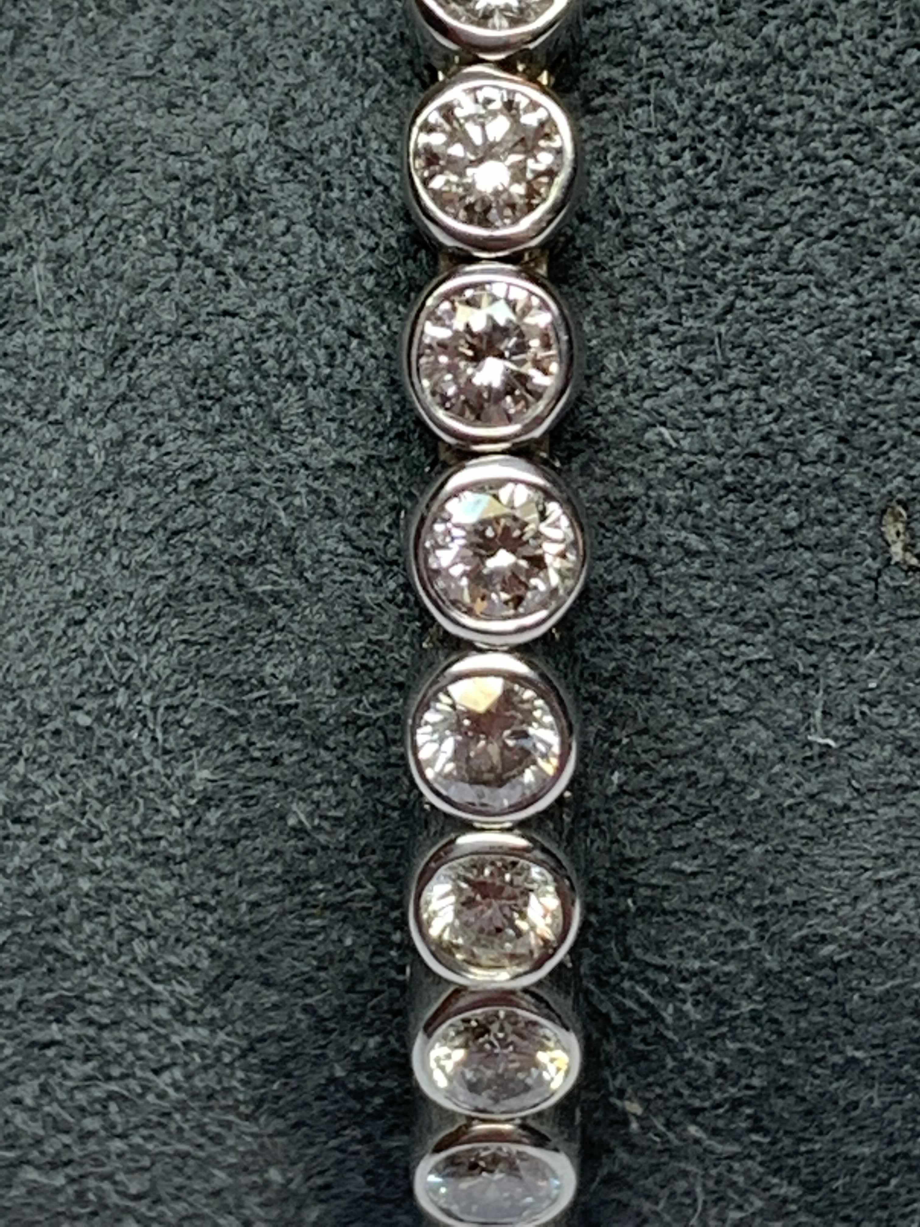 Modern Jean Vitau 18 Karat White Gold Diamond Spring Bangle Bracelet For Sale
