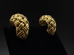 Jean Vitau 18K Yellow Gold Woven Earrings