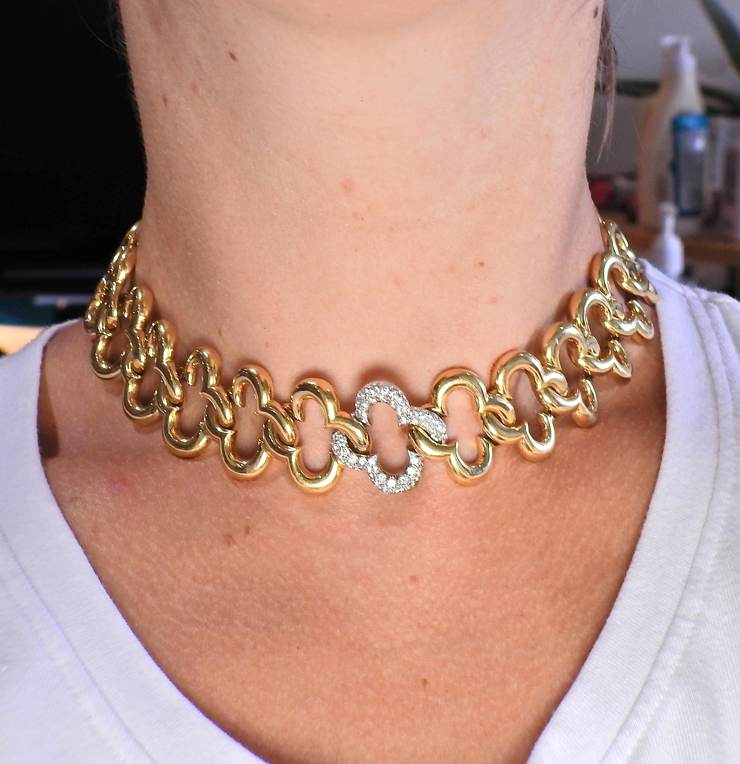 Jean Vitau Diamant-Gliederhalskette aus Gold Damen