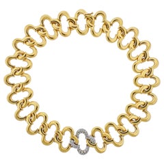 Jean Vitau Diamond Gold Link Necklace