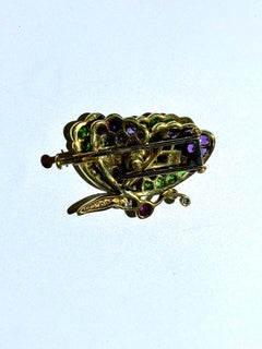 Jean Vitau Multi Gem Butterfly Pin