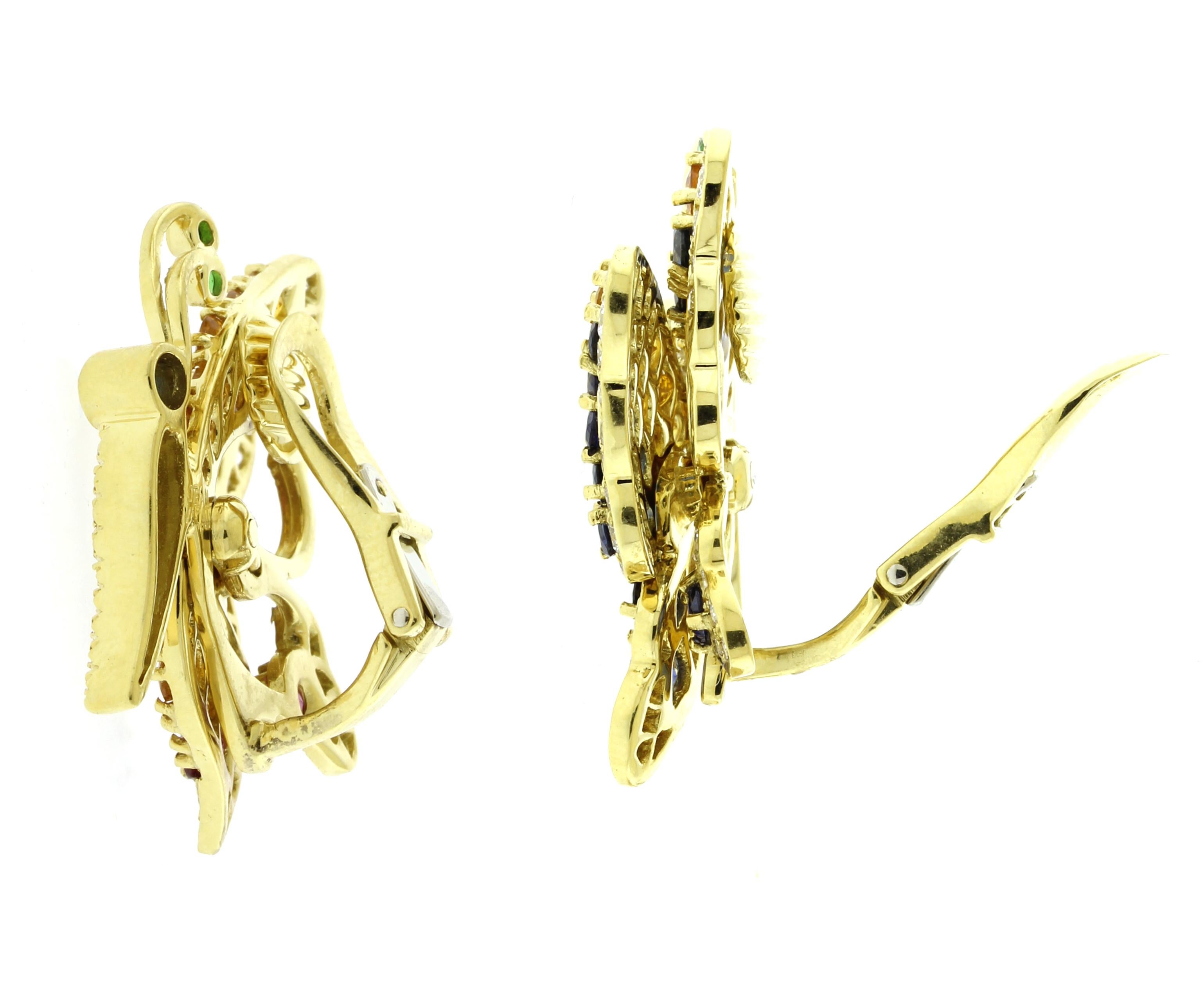 Orecchini a clip con zaffiro e diamante di Jean Vitau in vendita 1