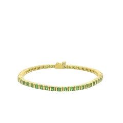 Jean Vitau Tsavorit-Tennisarmband aus 18 Karat Gelbgold