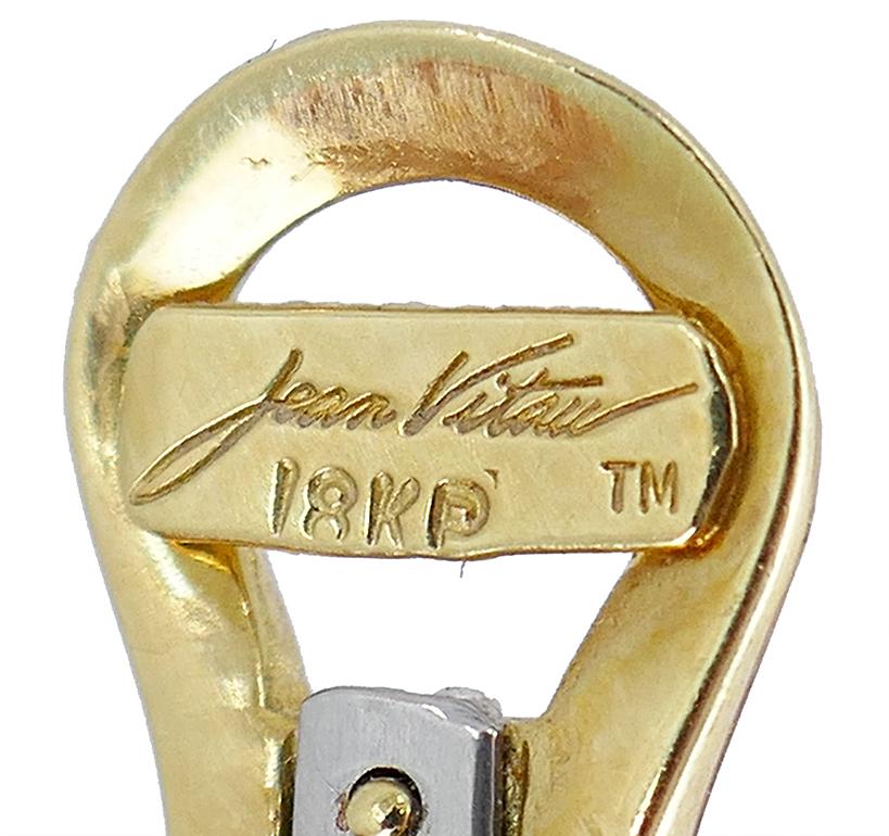 Jean Vitau Vintage 18k Gold Set Necklace and Earrings Gemstones Estate Jewelry For Sale 7