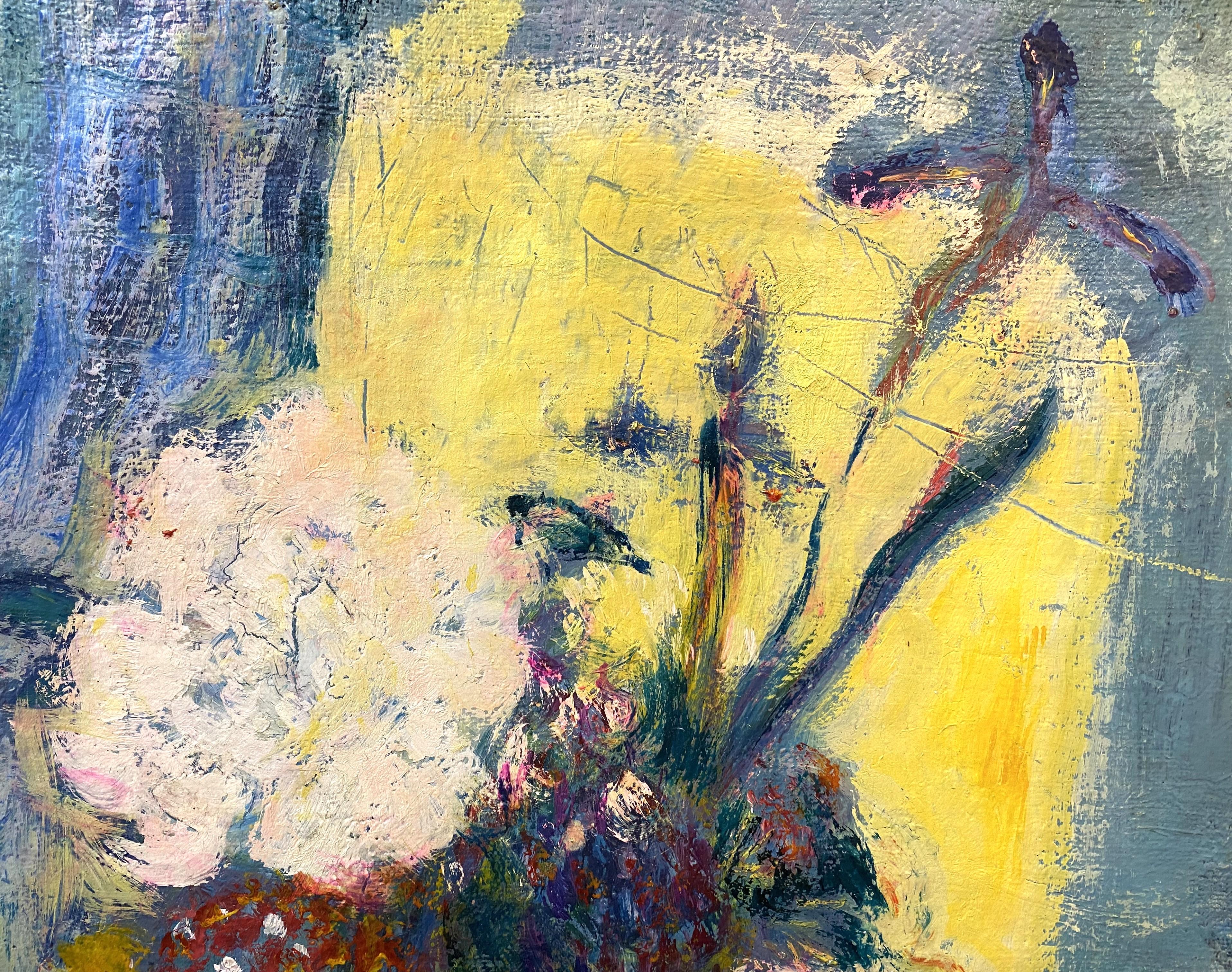 Fleurs - Abstract Expressionist Painting by Jean Volang