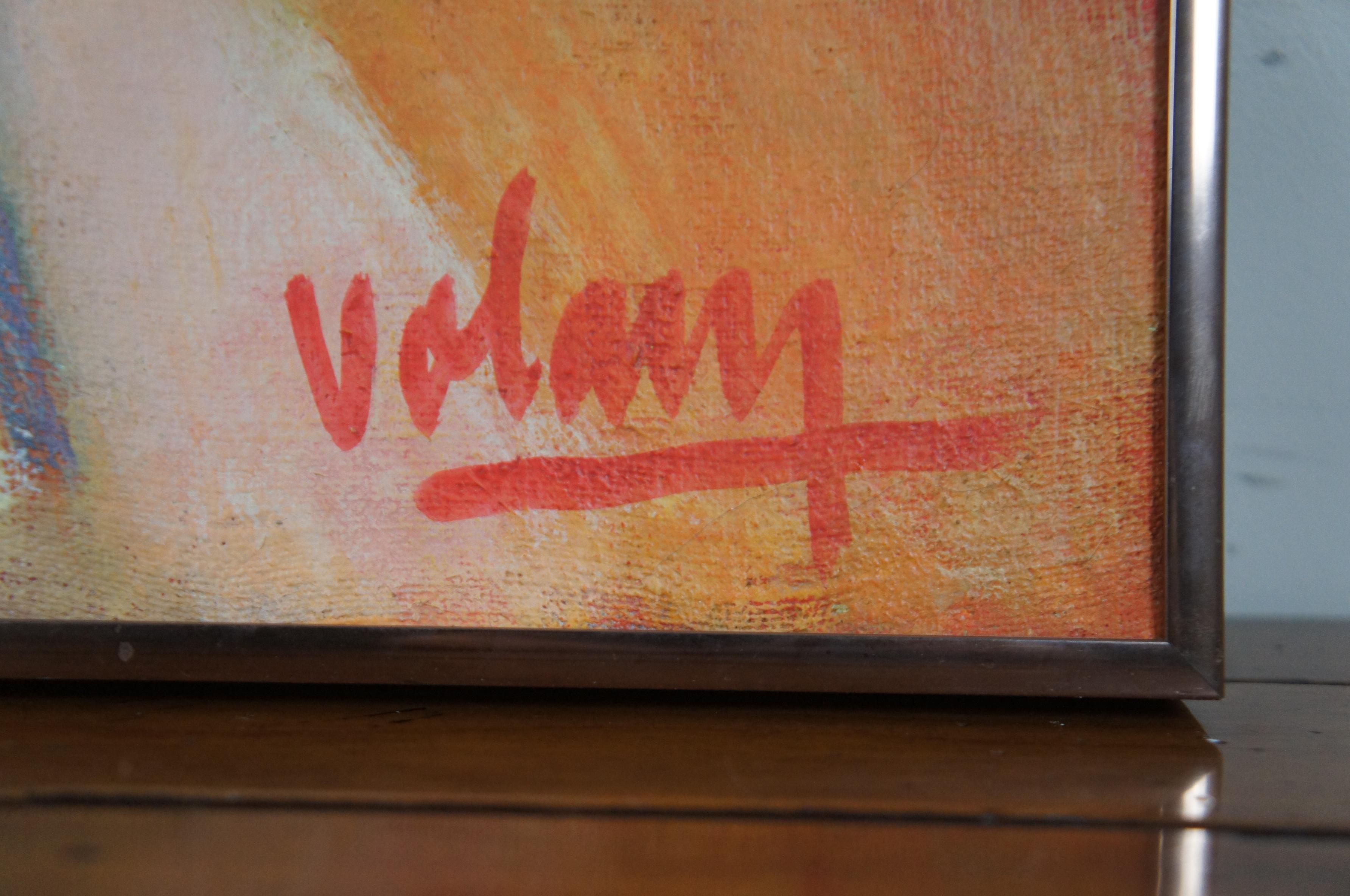 Jean Volang Sacre Coeur depuis une fenêtre Paysage urbain moderniste Orig. Peinture à l'huile 2