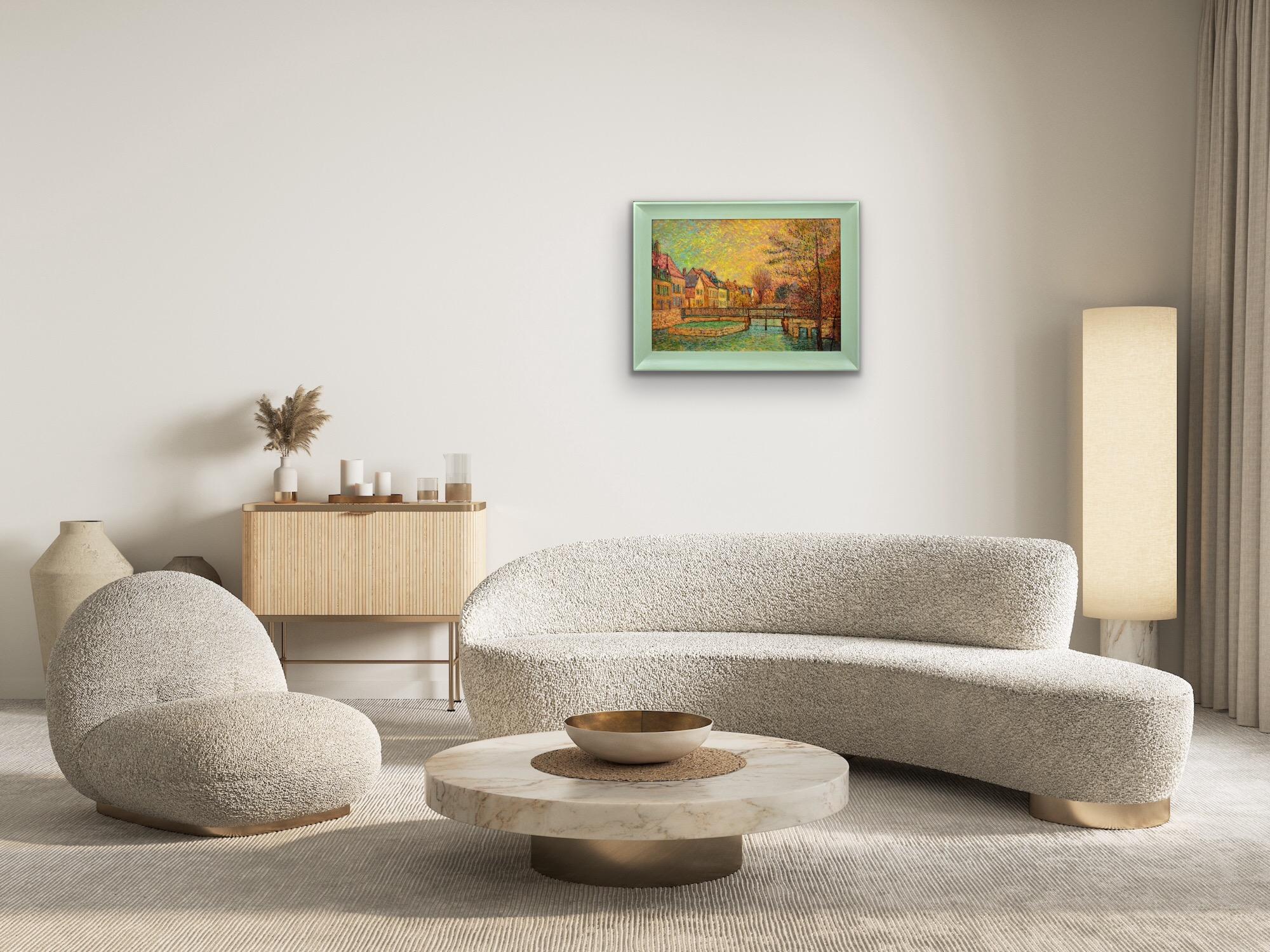 Jean Vollet.
Franzose ( geb.1935 - gest.2015 ).
Der Fluss Eure, das alte Viertel von Chartres.
Öl auf Leinwand.
Signiert unten rechts.
Bildgröße 17,5 Zoll x 25 Zoll (44,5 cm x 63,5 cm).
Rahmengröße 22,4 Zoll x 29,9 Zoll (57cm x 76cm).

Dieses zum