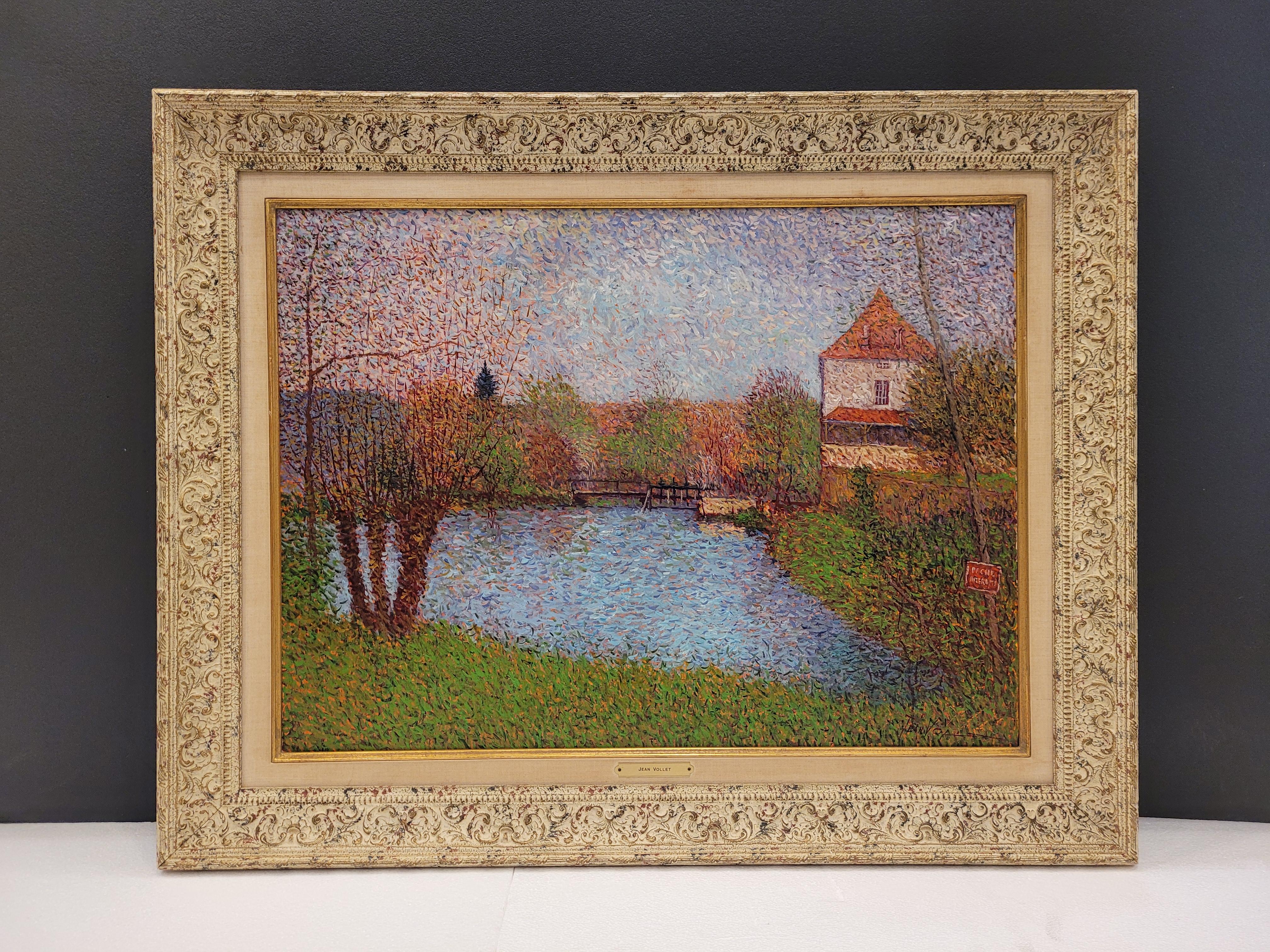 
Jean Vollet - Pointillist landscape of the Yonne River - Oil painting
This work of art was exhibited in New York in 1984 in an exhibition dedicated to pointillism

French Expressionist - Oil Painting on Canvas - Signed and Titled Unframed Size