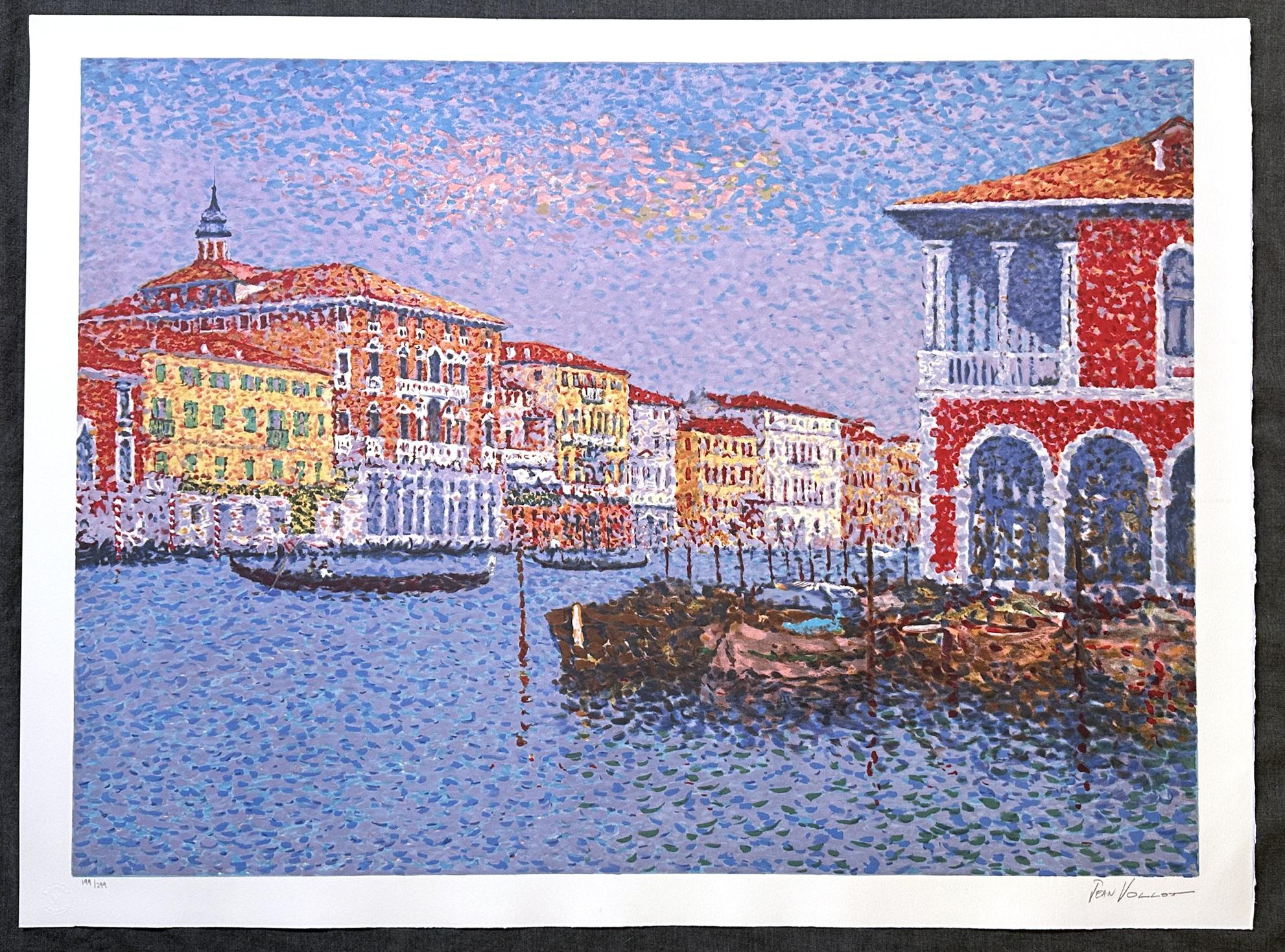 Venecia 1999 Mourlot Paris Litografía firmada de edición limitada - Print de Jean Vollet