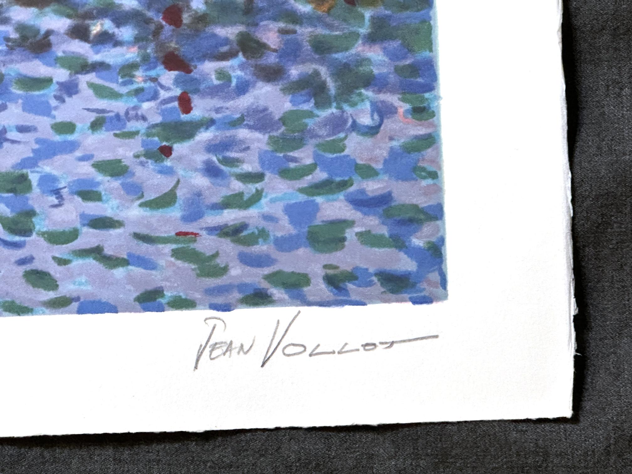 Venecia 1999 Mourlot Paris Litografía firmada de edición limitada - Landscape Print Púrpura de Jean Vollet
