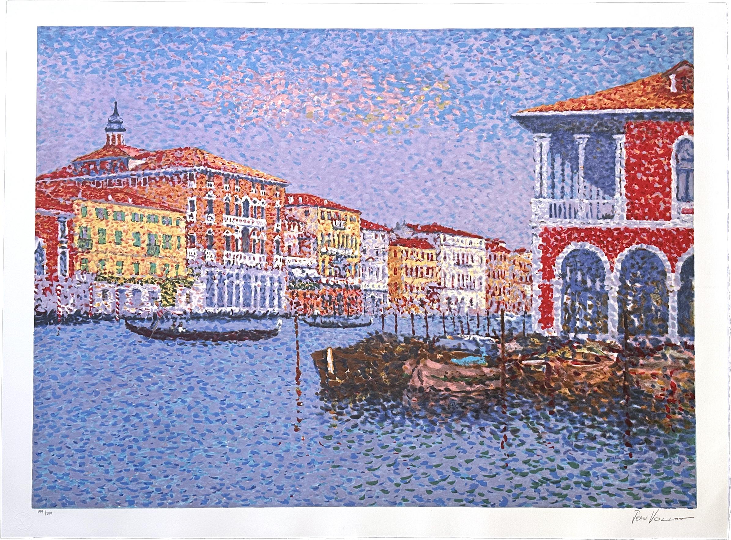 Landscape Print de Jean Vollet - Venecia 1999 Mourlot Paris Litografía firmada de edición limitada