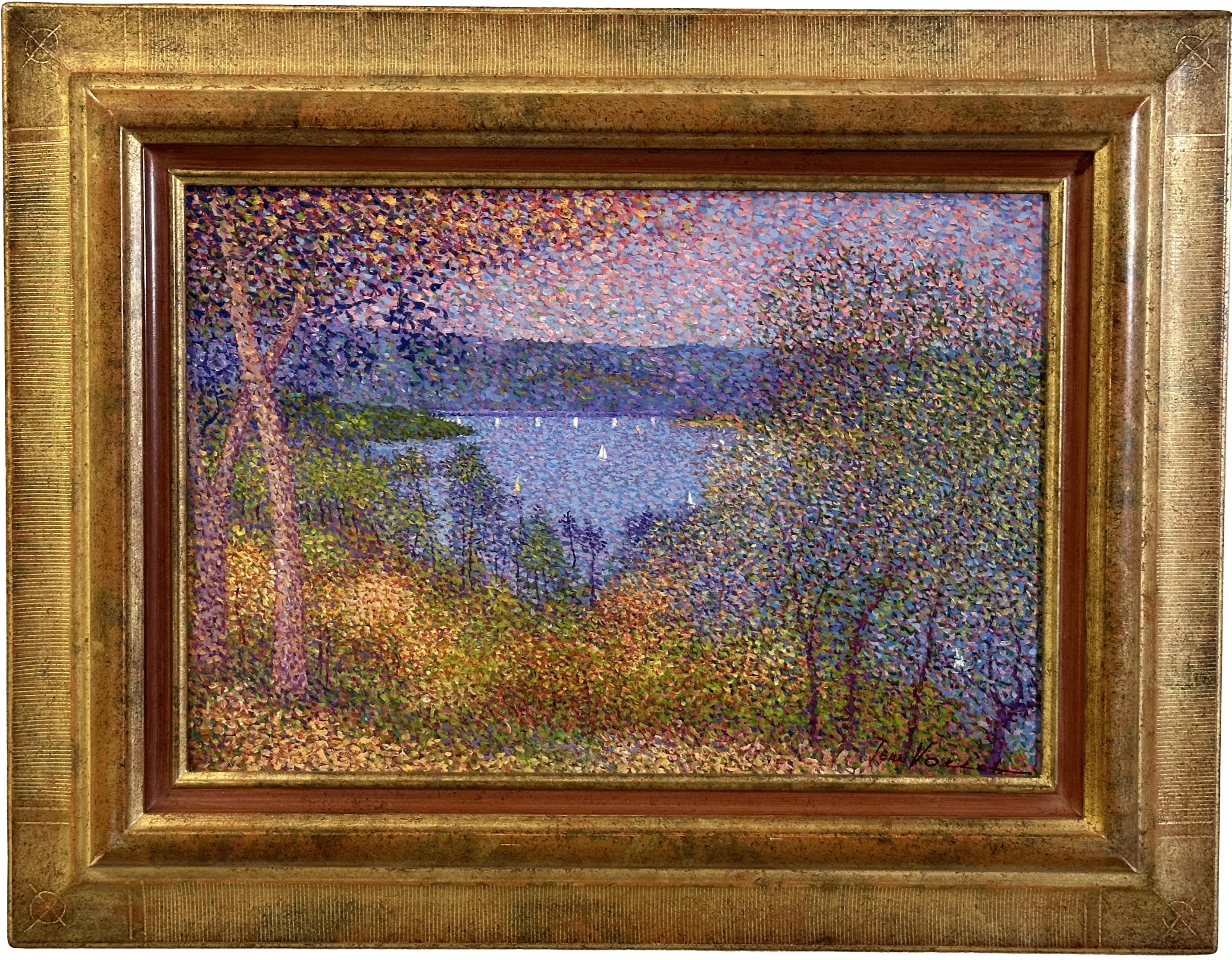 Jean Vollett Landscape Painting – Jean Vollet Gerahmtes Gemälde Lac St Cassien