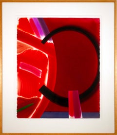 Jean Weinbaum nº 1231 Firmado Collage abstracto contemporáneo de acuarela sobre papel