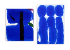 Jean Weinbaum firma una coppia di acquerelli contemporanei su carta senza cornice