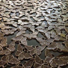 Jean Weiße Bronze-Wandskulptur eines Schmetterlings aus Wachsguss aus Wachs von Fred&Juul