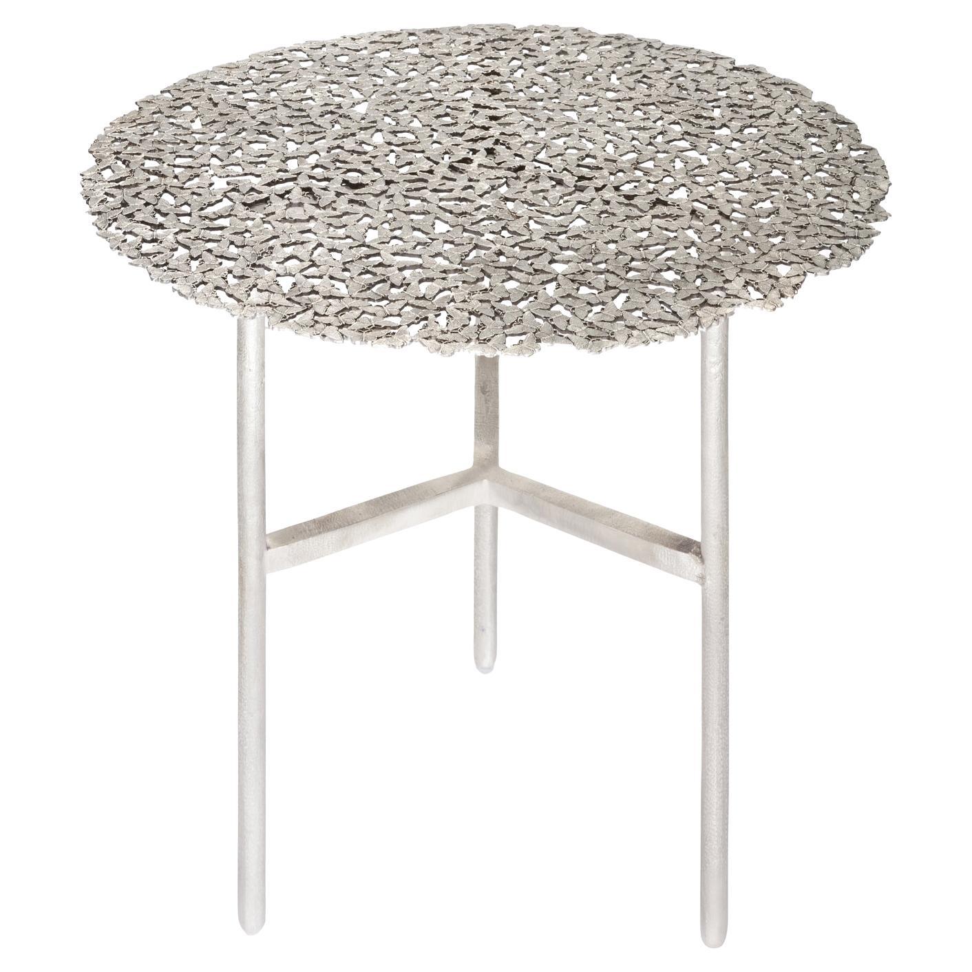 Jean White Bronze Side Table by Fred and Juul For Sale