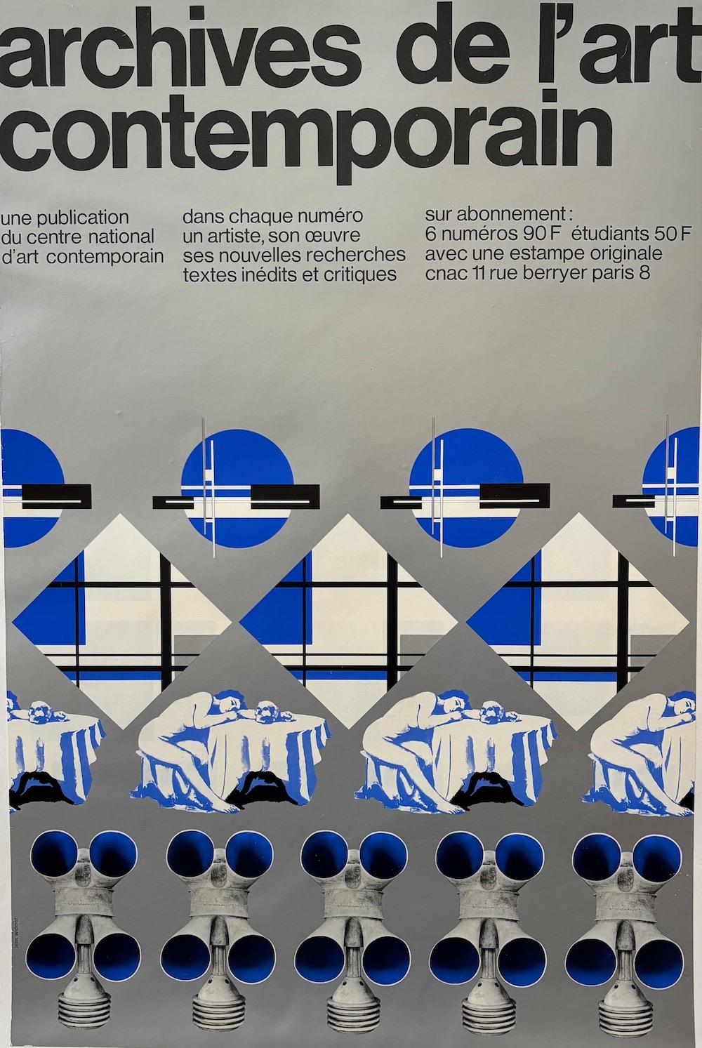 Jean Widmer Original Poster, 'Archives De L’art Contemporain', Circa 1970 

Jean Widmer (1930-2014) was a Swiss graphic artist who made significant contributions to the field of graphic design. Associated with the influential Swiss design movement,