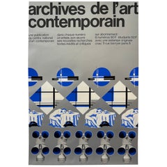 Affiche originale de Jean Widmer, "Archives De L'art Contemporain", C.C. 1970
