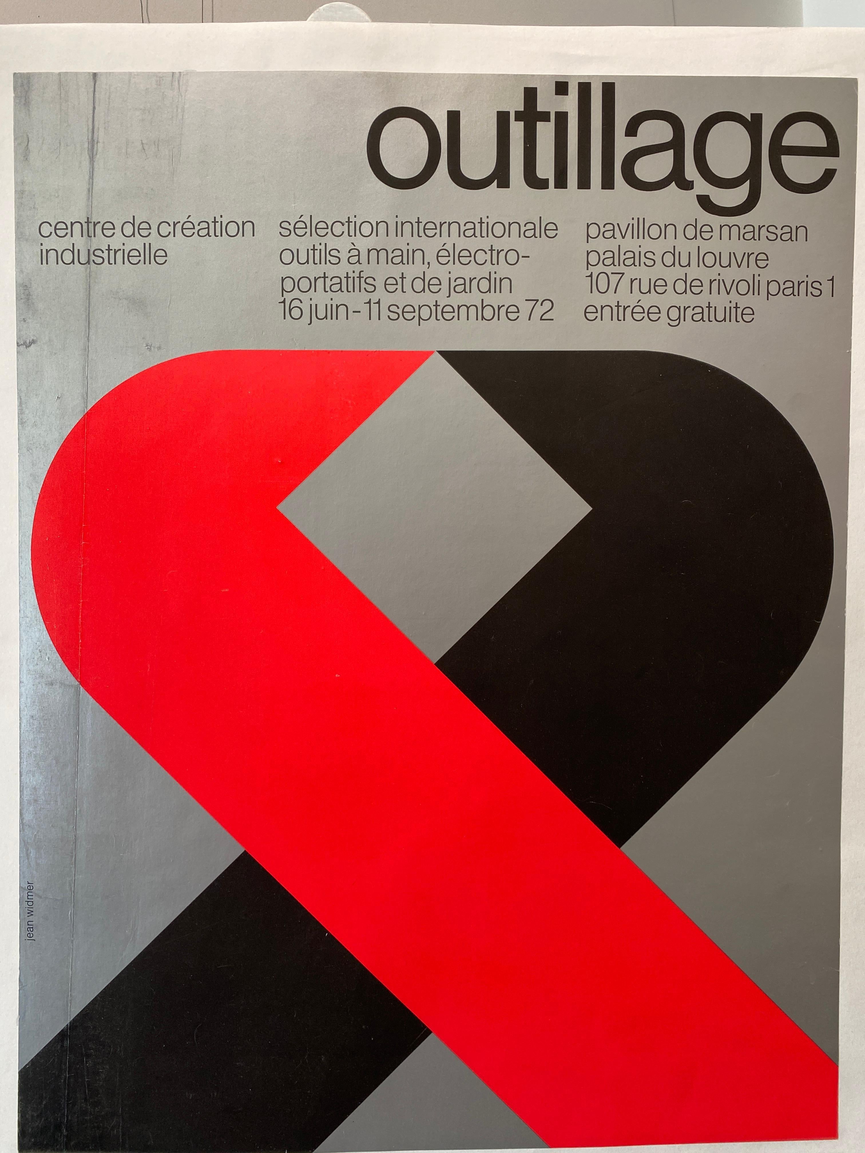 Poster originale di Jean Widmer, 'Outillage', C.C. 1970 In condizioni buone in vendita a Melbourne, Victoria
