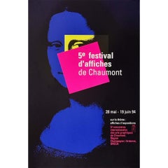 Vintage 1994 Original poster of Jean Widmer for the 5th festival of posters of Chaumont