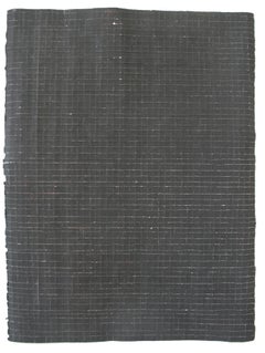 Black 1.4x1.4 - Original Abstract Minimal Painting - Acrylic on Paper 