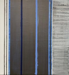 Blue Doon, Stripe Blue Painting on Canvas