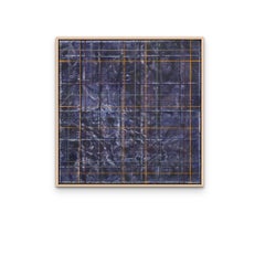 Denim Plaid Pittura acrilica su tela quadrata