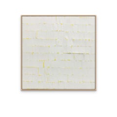 Large Ryman 2 Yellow, Square Painting in White and Yellow highlights on Canvas