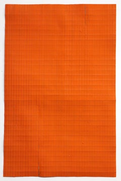 Orange Fold - Original Abstract Minimal Painting - Acrylic on Paper 