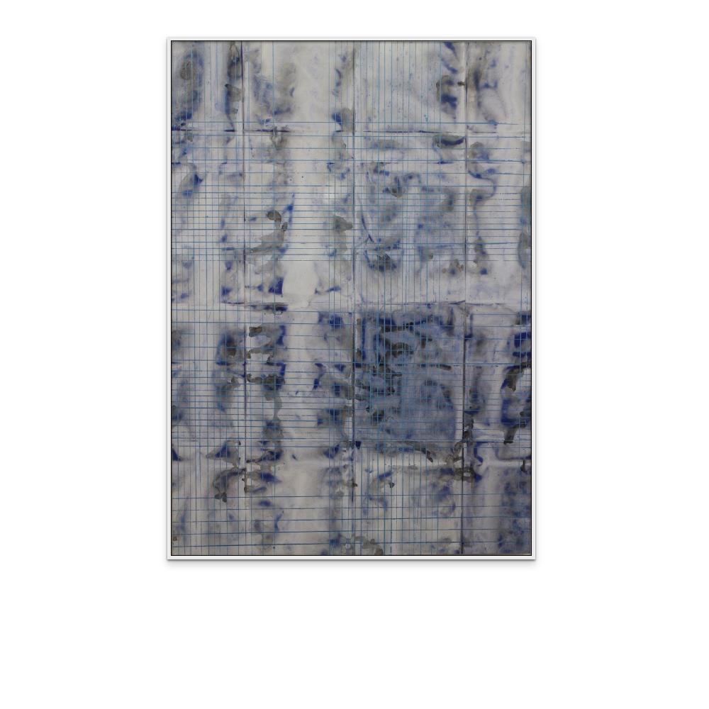 Plaid Painting 17, Plaid on Rectangular Canvas Painting - Gray Abstract Painting by Jean Wolff