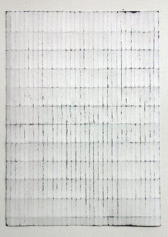 White Black Fold - Original Abstract Minimal Painting - Acrylic on Folded Paper