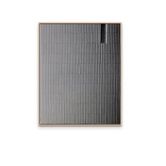 Asta bianca nera, smalto e Wood su pannello pittura