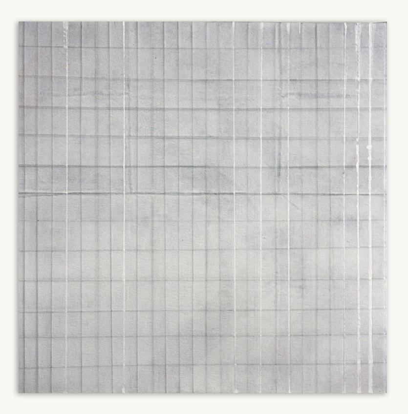 Jean Wolff Abstract Painting – Weißes klappbares Gemälde – Originalgemälde – Acryl und Graphit auf Leinwand
