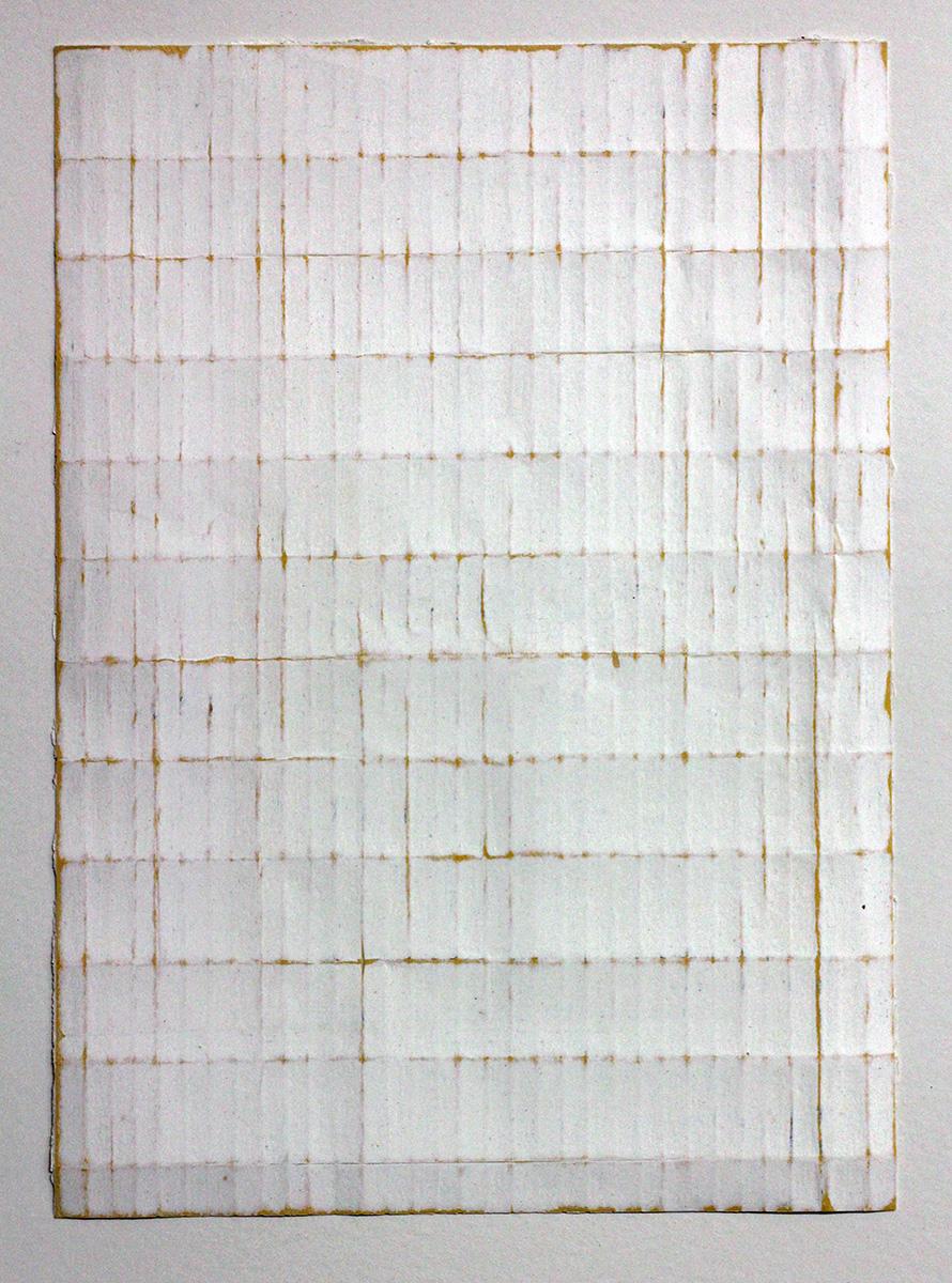 White Naples Fold -Original Abstract Minimal Painting - Acrylic on Folded Paper  - Mixed Media Art by Jean Wolff