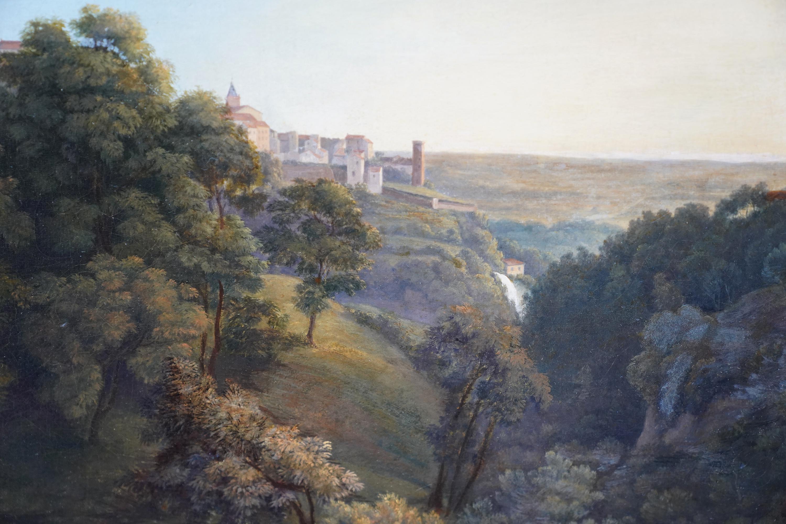 Tivoli Landscape - French 19th century art Italian landscape oil painting goats 4