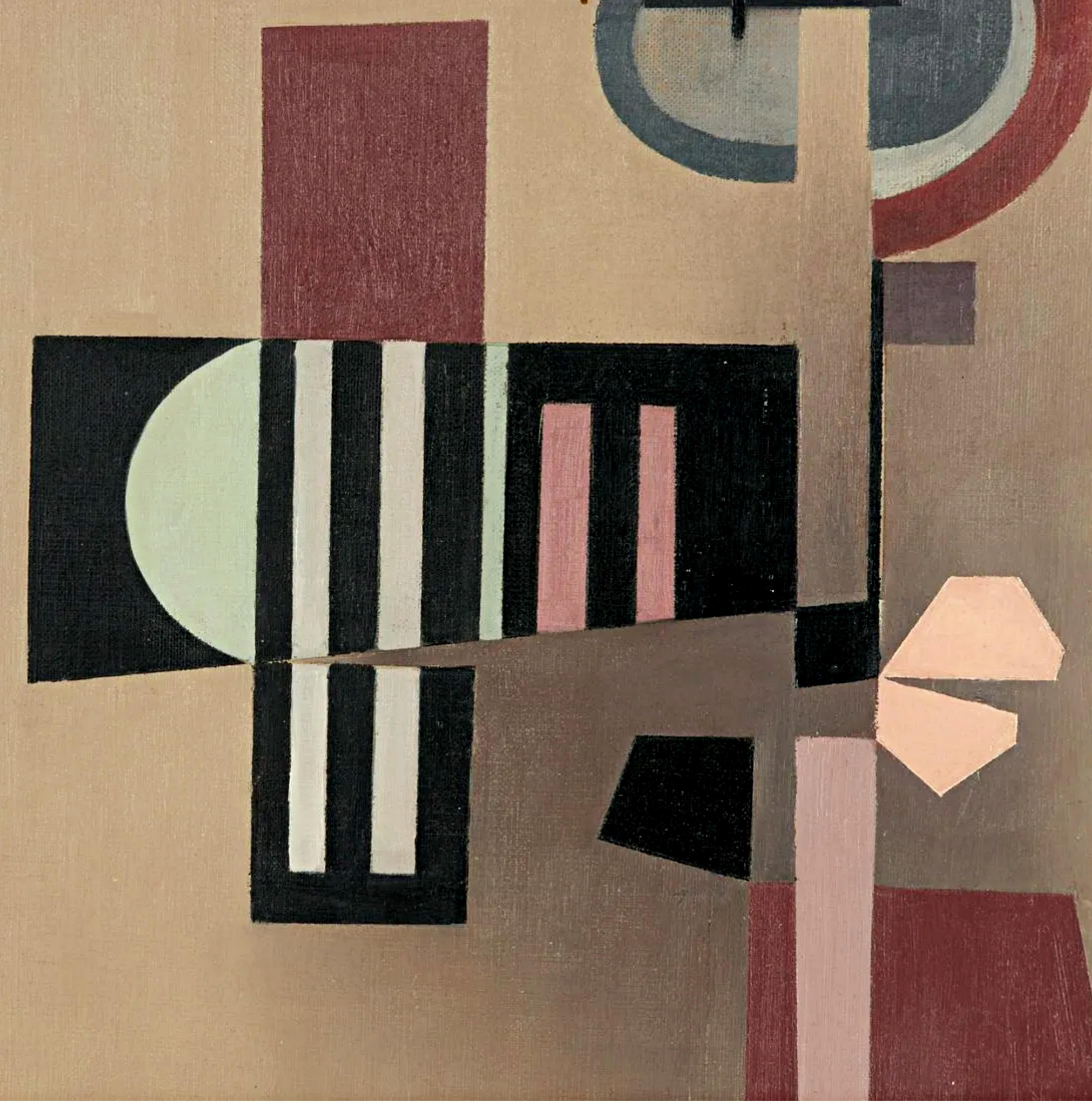 Composition No. 257 (Ex-collection du Solomon R. Guggenheim Museum avec Label) - Painting de Jean Xceron