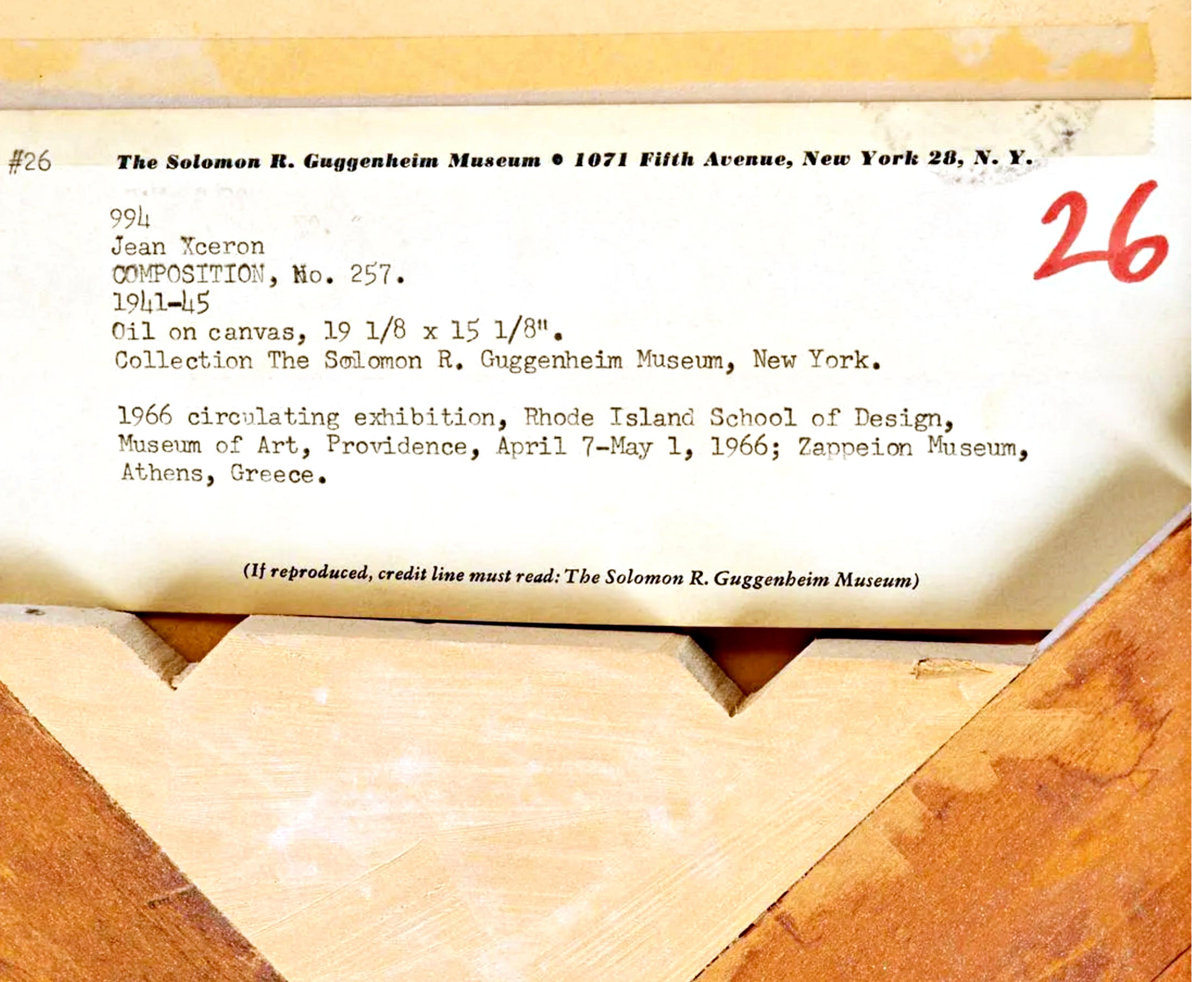 Composition No. 257 (Ex-collection du Solomon R. Guggenheim Museum avec Label) en vente 1
