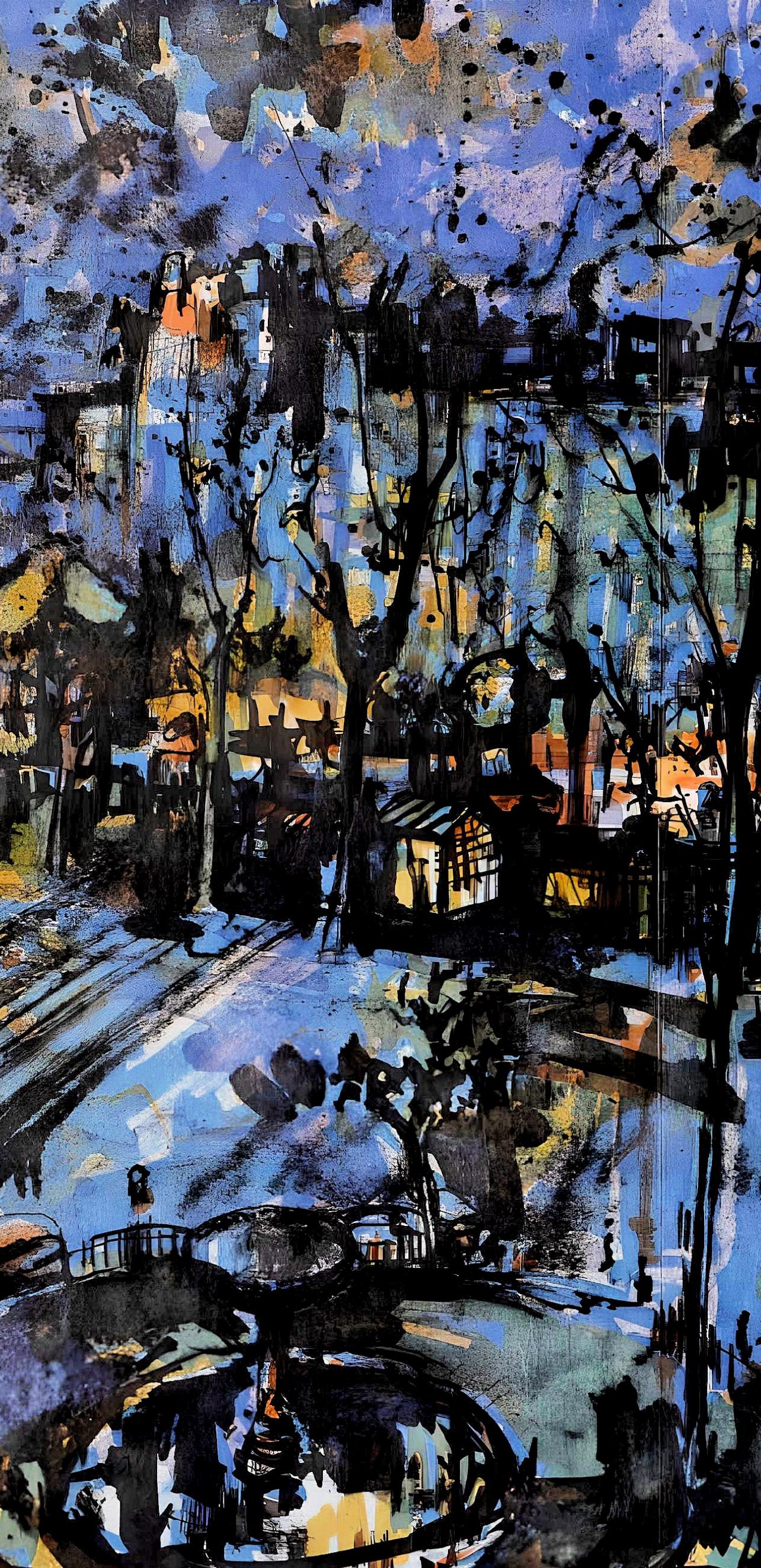 Commère, Place Pigalle la nuit, Au Temps de Paris Seine (after) For Sale 3