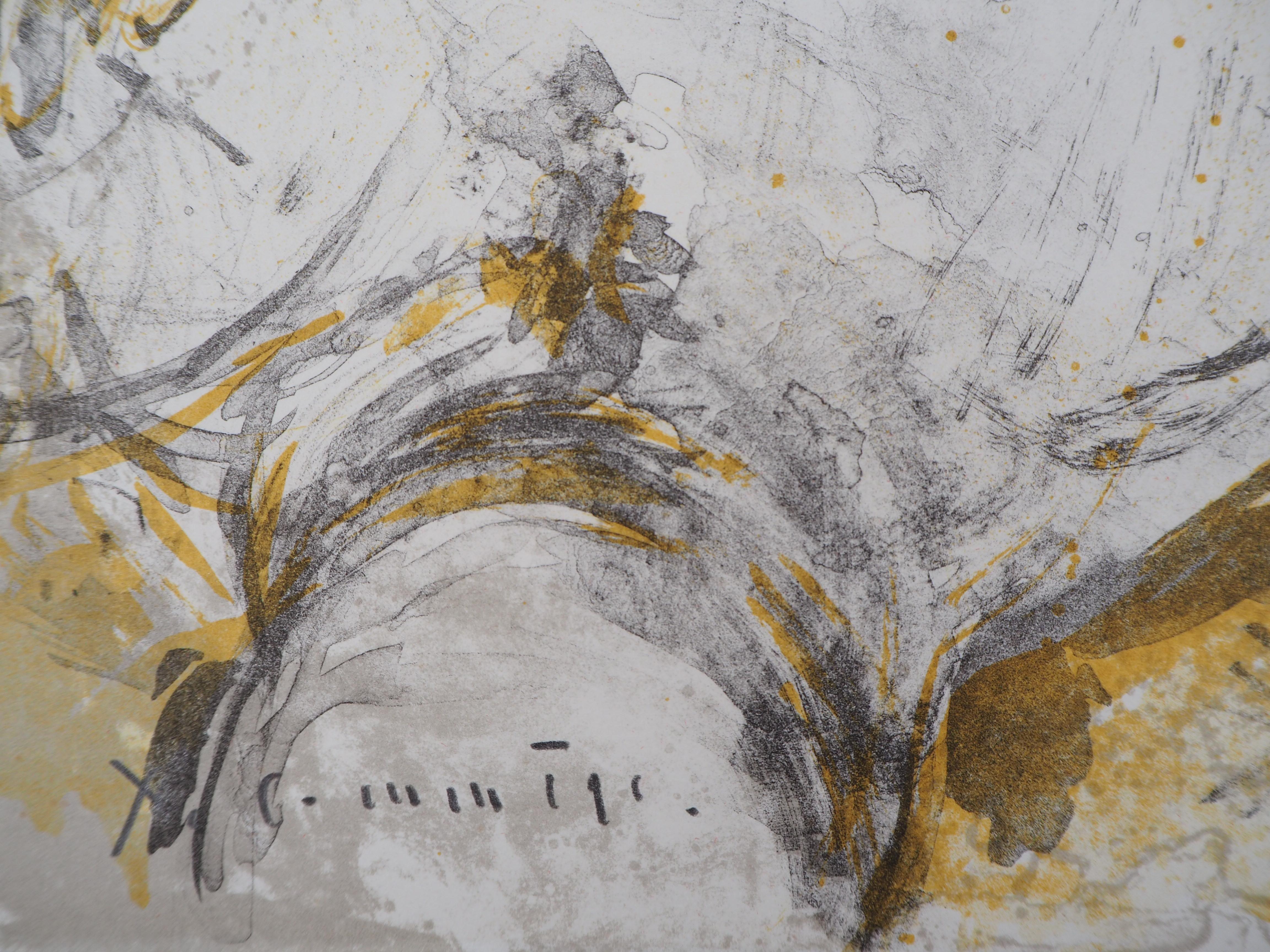 Nude in the Barn - Original handsigned lithograph - Print by Jean Yves Commère