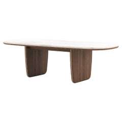 Jeane Dining Table, Portuguese 21st Century Contemporary with Marble Top
