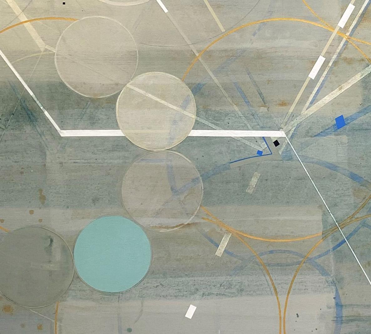 Balance & Beam Locus in Transit n°2 (acrylique abstraite géométrique sur lin, bleu) en vente 2