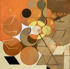 Used Goddess of the Subtle Matrix #1 (Abstract geometric painting, Orange & Neutrals)