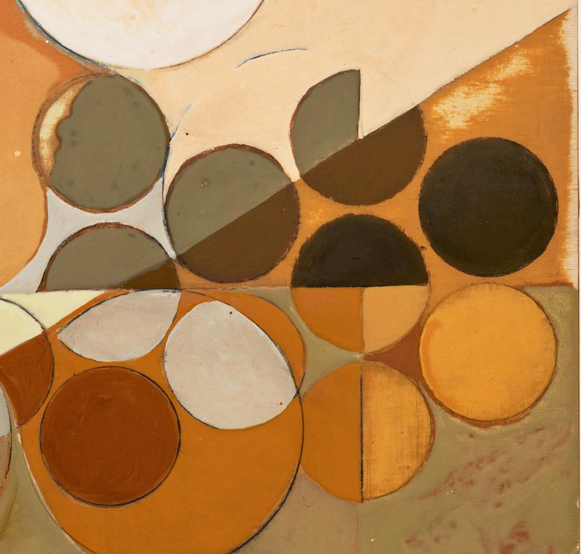 Déesse du matrice subtile n° 2 (peinture géométrique abstraite, orange et neutre) en vente 1