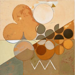 Diosa de la Matriz Sutil nº 2 (Pintura geométrica abstracta, naranja y neutros)
