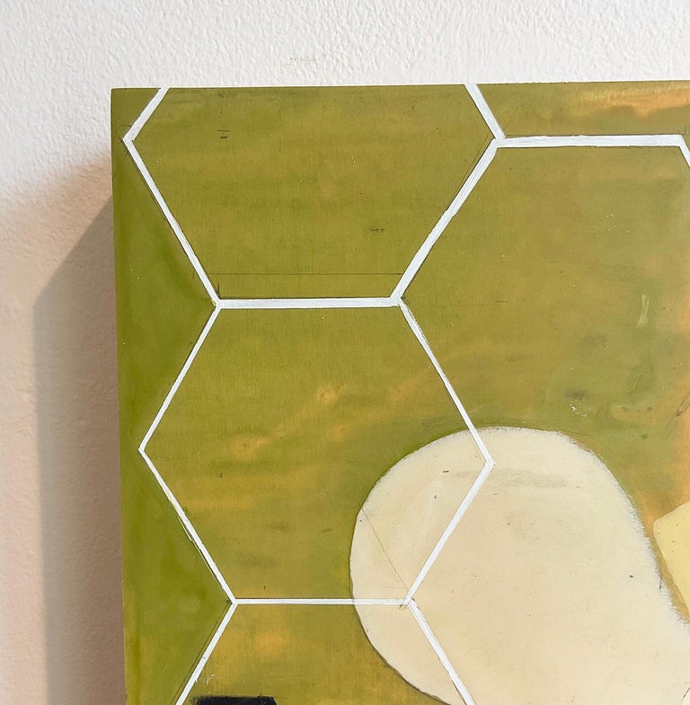 Fintz Green Mother 1 (Mid Century, Abstract Geometric