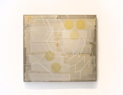 Passing Through #2 (Geometric Abstract Painting in Yellow, Beige and White)