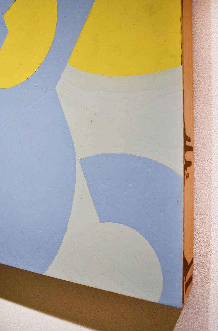 L'illusione della separazione #8 (Pittura astratta geometrica in blu e giallo) - Abstract Painting Blu di Jeanette Fintz
